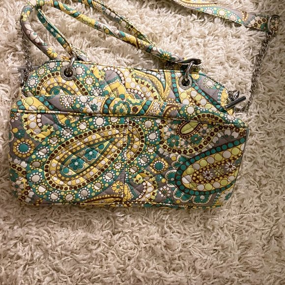 Vera Bradley Removable Chain Shoulder Bag in Retired Lemon Parfait- NWOT - Picture 4 of 7